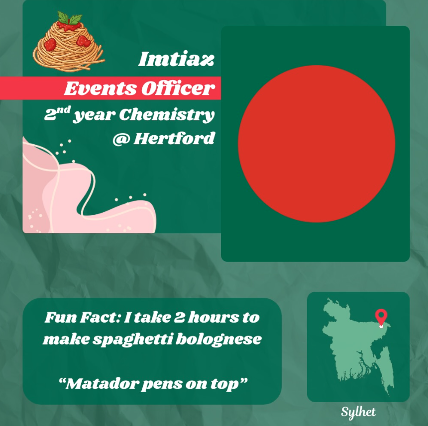 Imtiaz, Events Officer