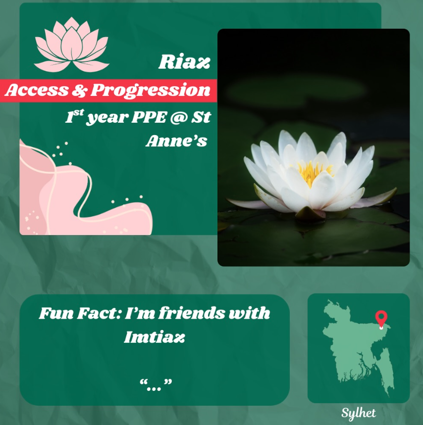 Riaz, Access and Progression